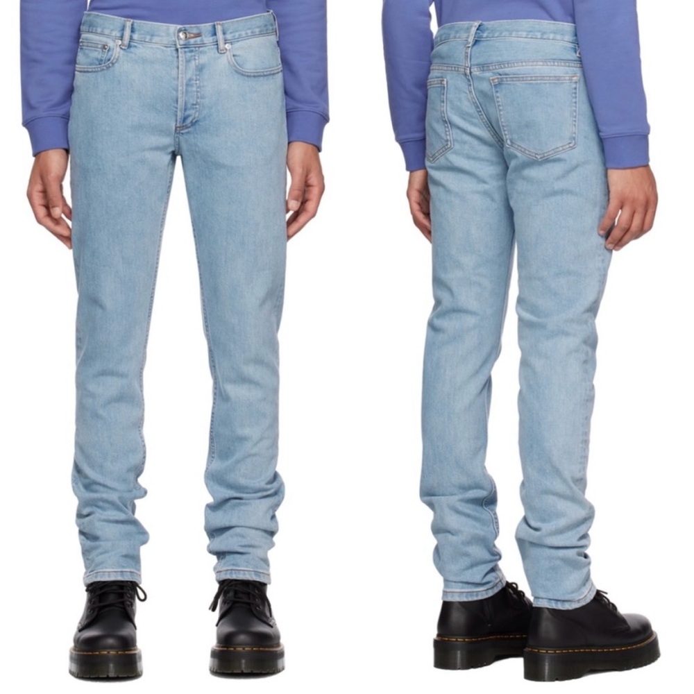A.P.C. Petit New Standard Jeans Men’s 30
x 32 Light Wash Denim Straight Leg Blue